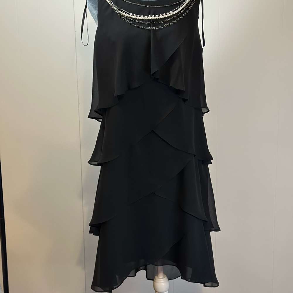 S.L. Fashions Black Midi Dress